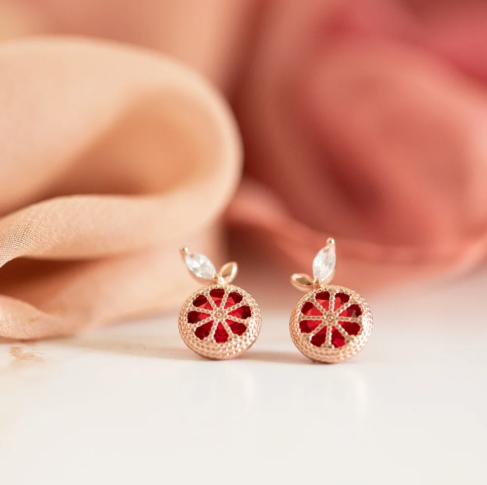 Sparkling Grapefruit Studs - Only 1 left! - Picture 3 of 10